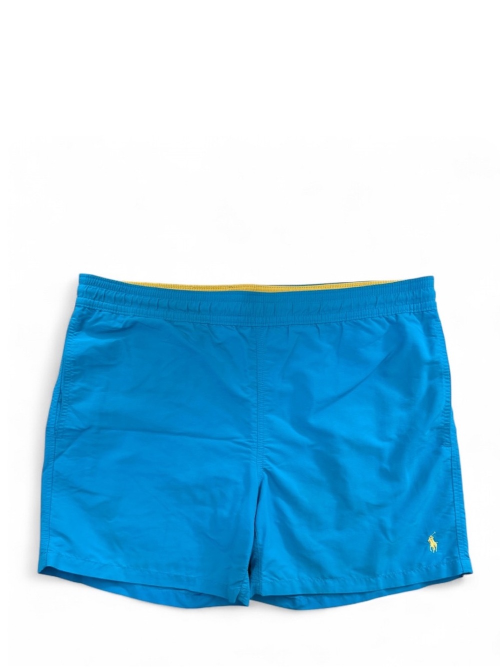 Ralph Lauren Blue Swim Shorts with Yellow Pony Logo Size Men’s Large